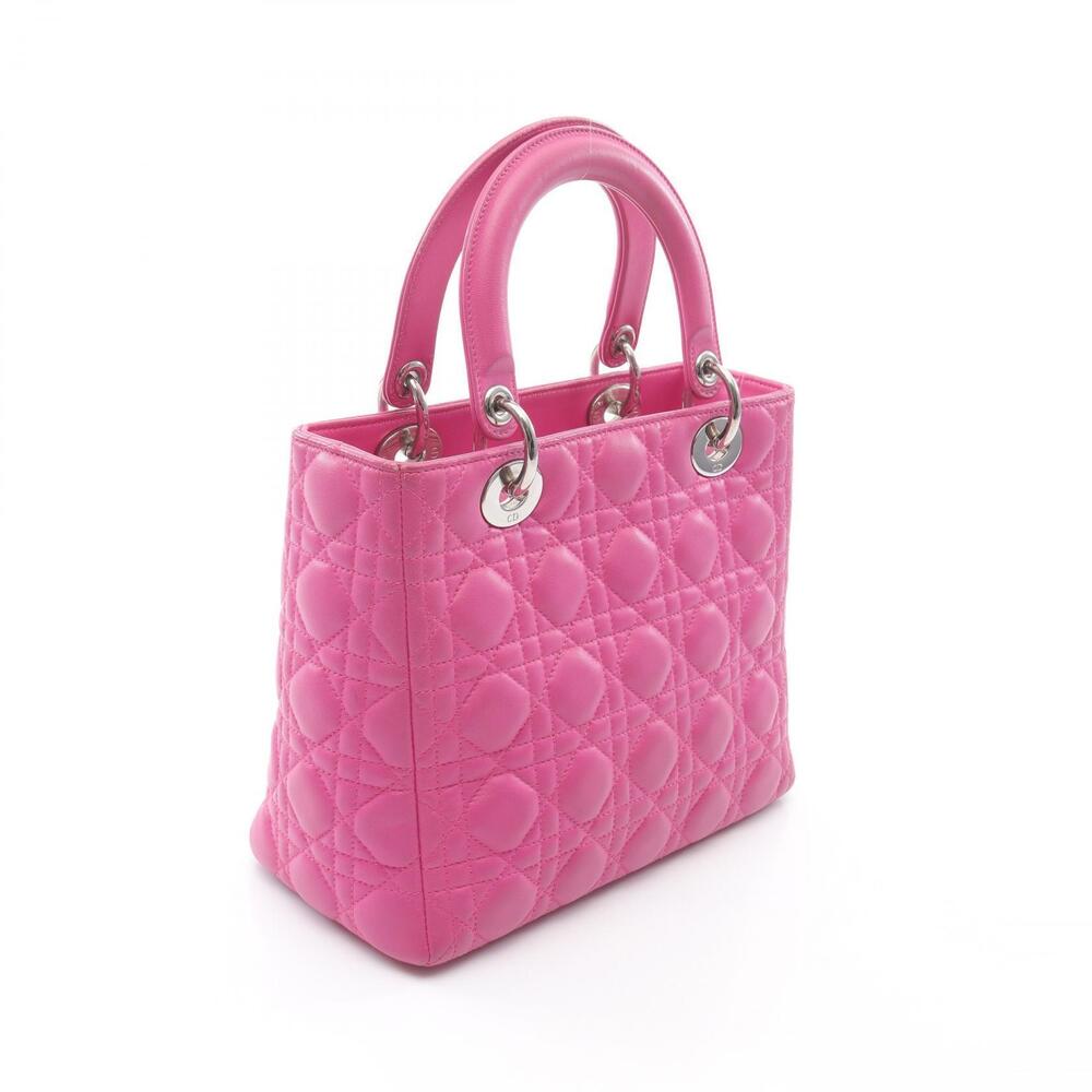 Dior Lady Cannage Handbag Leather Pink - Picture 2 of 8